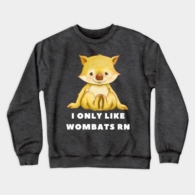 I Only Like Wombats Right Now Crewneck Sweatshirt by A Magical Mess